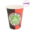 vidaXL papierov&eacute; &scaron;&aacute;lky na k&aacute;vu 1000 ks 12oz 300ml červen&aacute; a čierna