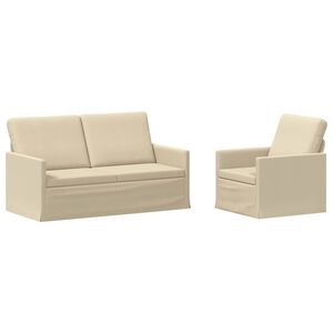 vidaXL Sada pohoviek 2 pcs Kr&eacute;mov&aacute; L&aacute;tka
