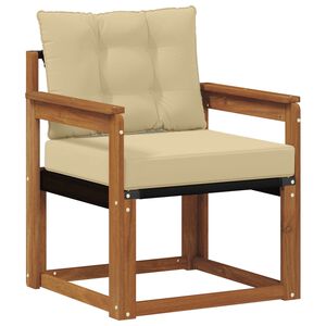 vidaXL Vonkaj&scaron;ia pohovka Mas&iacute;vne ak&aacute;ciov&eacute; drevo a textil&eacute;n Pr&iacute;rodn&aacute;