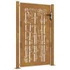 vidaXL Záhradná brána 100x125 cm, corten oceľ, bambusový dizajn