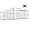 vidaXL Obl&uacute;kov&yacute; gabionov&yacute; k&ocirc;&scaron; 2 ks 200x50x60/80 cm pozinkovan&eacute; železo