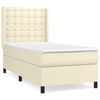 vidaXL Boxspring posteľ s matracom kr&eacute;mov&aacute; 90x200 cm umel&aacute; koža