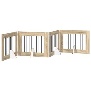 vidaXL Skladacia psia br&aacute;na so stojanmi 4 ks Dub sonoma 321 cm