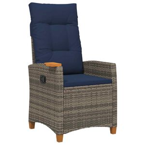 vidaXL Polohovacie kreslo s podnosom na čaj 62 x 64 x 112 cm polyratan