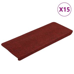 vidaXL Samolepiace n&aacute;&scaron;ľapy na schody 15 ks 65x24,5x3,5 cm červen&eacute;