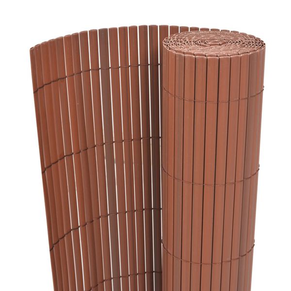 vidaXL Obojstranný záhradný plot, PVC 90x500 cm, hnedý