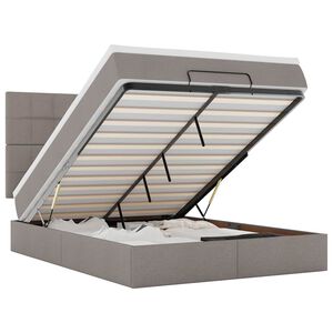 VidaXL Osmansk&aacute; posteľ s matracom a LED di&oacute;dami Taupe 140x200 cm L&aacute;tka