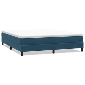 vidaXL Posteľn&yacute; r&aacute;m boxsping bez matracom tmavomodr&yacute; 180x210 cm zamat
