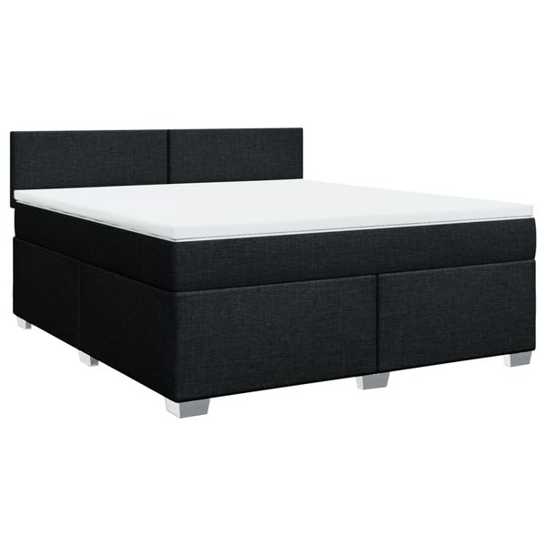 vidaXL Posteľn&yacute; r&aacute;m boxspring s matracom čierny 180x200 cm l&aacute;tka