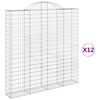 vidaXL Obl&uacute;kov&yacute; gabionov&yacute; k&ocirc;&scaron; 12ks 200x30x200/220cm pozinkovan&eacute; železo