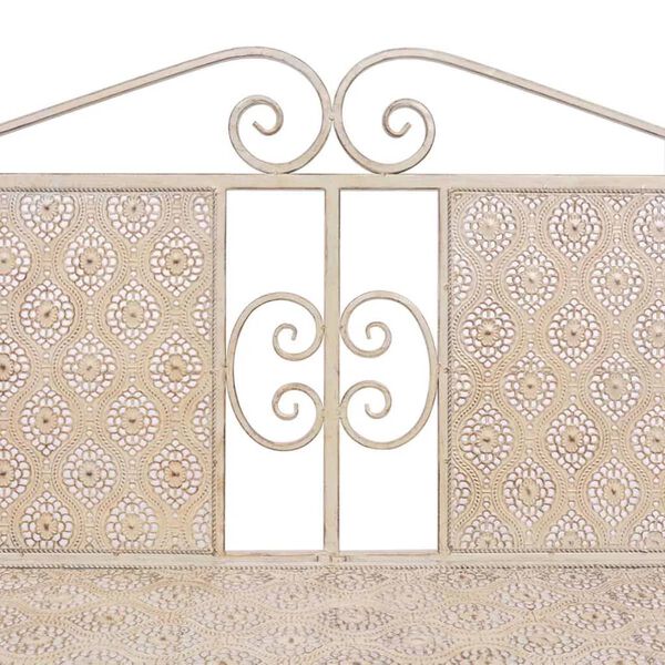 vidaXL Záhradná lavička 115 cm, oceľ, vintage biela