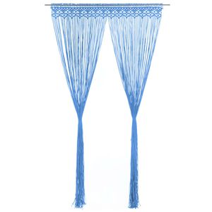 vidaXL Z&aacute;clona macrame modr&aacute; 140x240 cm bavlna