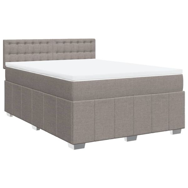 vidaXL Posteľn&yacute; r&aacute;m boxspring s matracom sivohned 140x200 cm l&aacute;tka