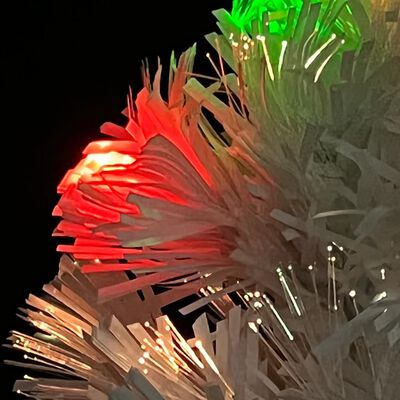 vidaXL Osvetlený umelý vianočný stromček, biely 64 cm, optické vlákno