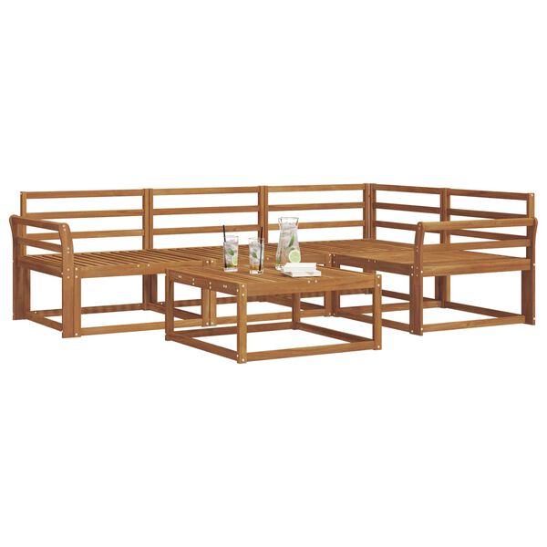 vidaXL Z&aacute;hradn&aacute; s&uacute;prava gaučov 5 pcs Pr&iacute;rodn&aacute; Pevn&eacute; ak&aacute;ciov&eacute; drevo