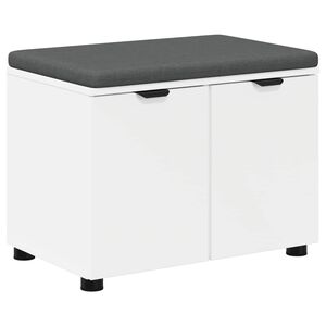 vidaXL Predsieňov&aacute; lavica s vank&uacute;&scaron;om s poličkou Biely 60 x 38 x 46 cm