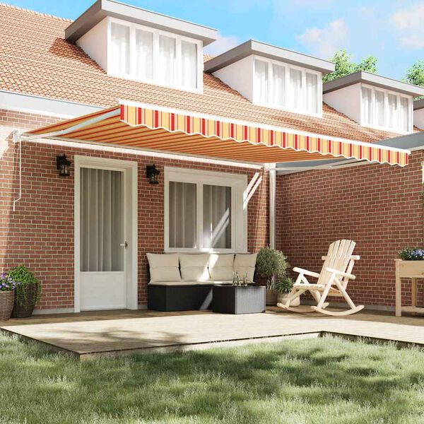 vidaXL Zatemniteľn&aacute; mark&iacute;za žlt&aacute; a oranžov&aacute; 450 &times; 300 cm l&aacute;tka