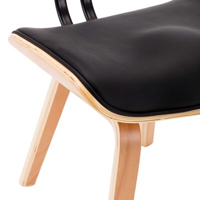 vidaXL Jedálenské stoličky 6 ks čierne ohýbané drevo a umelá koža