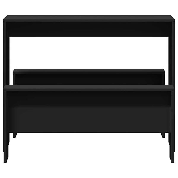 vidaXL 3-dielna súprava stolíka a lavičky čierna kompozitné drevo