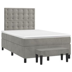 vidaXL Boxspring posteľ s matracom bledosiv&aacute; 120x190 cm zamat