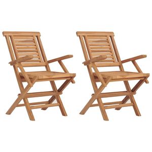vidaXL Skladacie stoličky 2 ks 56x63x90 cm Mas&iacute;vne teakov&eacute; drevo