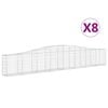 vidaXL Obl&uacute;kov&yacute; gabionov&yacute; k&ocirc;&scaron; 8 ks 400x30x60/80 cm pozinkovan&eacute; železo