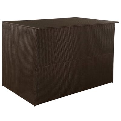 vidaXL Záhradný úložný box hnedý 150x100x100 cm polyratanový