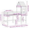 vidaXL Vyvýšená posteľ rebrík strecha 80x200 cm masívna borovica