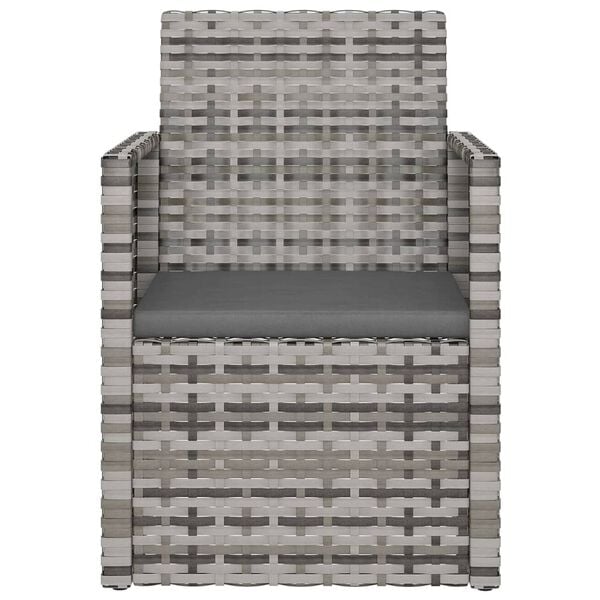 vidaXL 3-dielna záhradná sedacia súprava s podložkami polyratan sivá