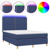 vidaXL Posteľ boxsping s matracom a LED modr&aacute; 140x200 cm l&aacute;tka