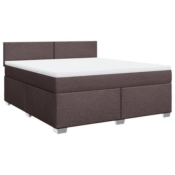 vidaXL Boxspring posteľ s matracom tmavohned&aacute; 180x200 cm l&aacute;tka