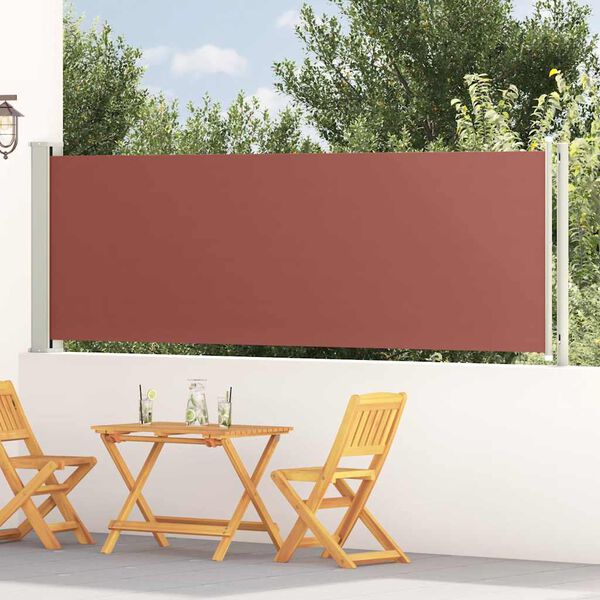 vidaXL Zaťahovacia bočná markíza na terasu 117x600 cm hnedá