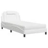 vidaXL Posteľ Viana s matracom biela 100x200 cm umel&aacute; koža