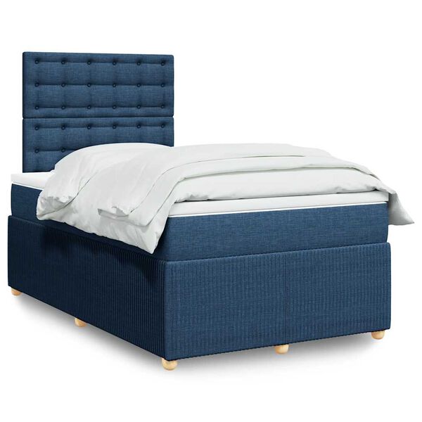 vidaXL Boxspring posteľ s matracom modr&aacute; 120x200 cm l&aacute;tka