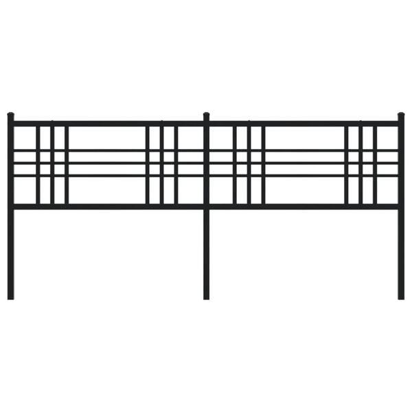 vidaXL Kovové čelo postele, čierne 180 cm