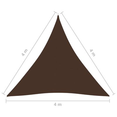 vidaXL Tieniaca plachta oxfordská látka trojuholníková 4x4x4 m hnedá