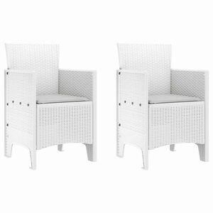 vidaXL Z&aacute;hradn&aacute; stolička 2 pcs Biela 53 x 49 x 85 cm Polypropyl&eacute;n