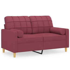 vidaXL 2-miestna pohovka s vank&uacute;&scaron;mi v&iacute;novočerven&aacute; 120 cm l&aacute;tka