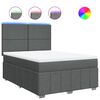 vidaXL Boxspring posteľ s matracom tmavosiv&aacute; 140x190 cm l&aacute;tka
