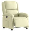 vidaXL Elektrické sklápacie kreslo, krémové, pravá koža