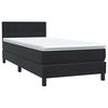 vidaXL Posteľn&yacute; r&aacute;m boxspring s matracom čierny 90x220 cm zamat