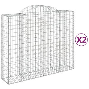 vidaXL Obl&uacute;kov&eacute; gabi&oacute;nov&eacute; ko&scaron;e 2ks 200x50x160/180cm pozinkovan&eacute; železo
