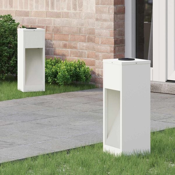 vidaXL Solárna LED chodníková lampa 2 pcs Biela Studená valcovaná oceľ