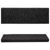 vidaXL Schodové rohože, samolepiace, 15 ks, 65x21x4 cm, čierne, s obdĺžnikovým okrajom