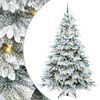 vidaXL Umel&yacute; vianočn&yacute; stromček s 300 LED-i Biela 210 cm PE a PVC