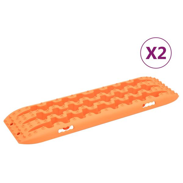 vidaXL Trakčn&eacute; dosky 2 ks oranžov&eacute; 106x30,5x7 cm nylon