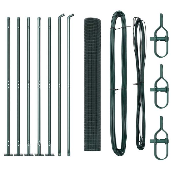 vidaXL Stĺp na plot. Zelen&aacute; 10 x 1,2 m (12 x 12 mm sieť) Ocel a PVC