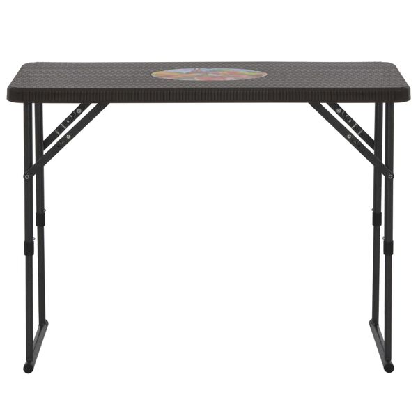 vidaXL 3-dielna skladacia bistro s&uacute;prava hned&aacute; HDPE s ratanov&yacute;m vzhľadom