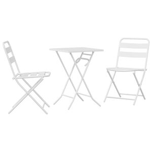 vidaXL Z&aacute;hradn&yacute; bistro set 3 ks Biela Oceľ