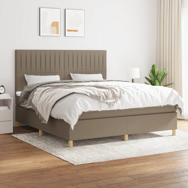 vidaXL Posteľn&yacute; r&aacute;m boxspring s matracom sivohned 180x200 cm l&aacute;tka